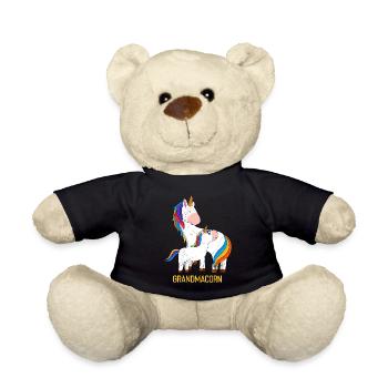 Grand-maïs Fête des mères Licorne Grand-mère Licorne - Nounours - noir - Devant