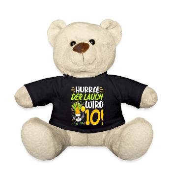 Hurra der Lauch wird 10 Geburtstag - Teddy - Schwarz - Vorne