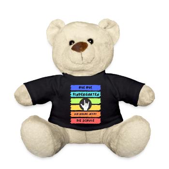 Bye Bye Kindergarten ich rocke jetzt die Schule - Teddy - Schwarz - Vorne