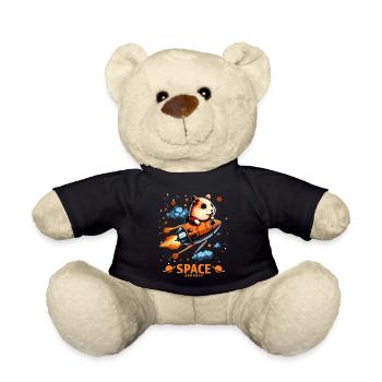 Space Hamster Hamsterliebhaber Weltall Design - Teddy - Schwarz - Vorne