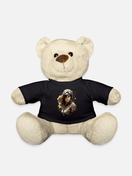 Motorradfahrerin Motorrad für eine - Teddy - Schwarz
