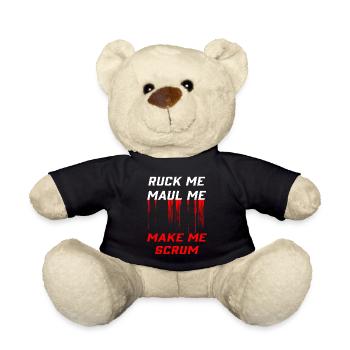 Rugby passion: jerk, mouth, scrum - Teddy Bear - black - Front