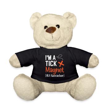Je suis un aimant à tiques AKA Geocacher Geocaching - Nounours - noir - Devant