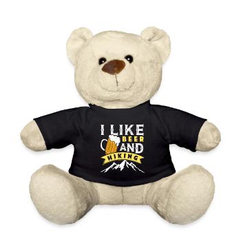 Wandern Bierfan I like Beer and Hiking lustig - Teddy - Schwarz - Vorne
