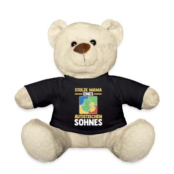 Mama Mutter Sohn Autismus Autist Autisten - Teddy - Schwarz - Vorne