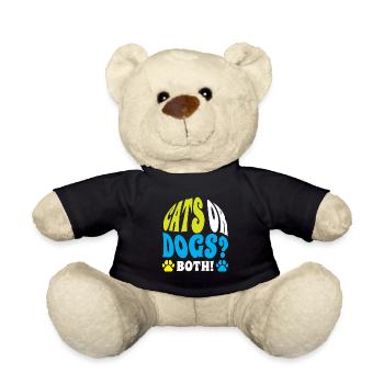 Cats or Dogs Both Lovers Cat Dog - Teddy Bear - black - Front