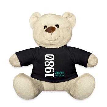 Anniversaire 1980 vintage 1980 - Nounours - noir - Devant