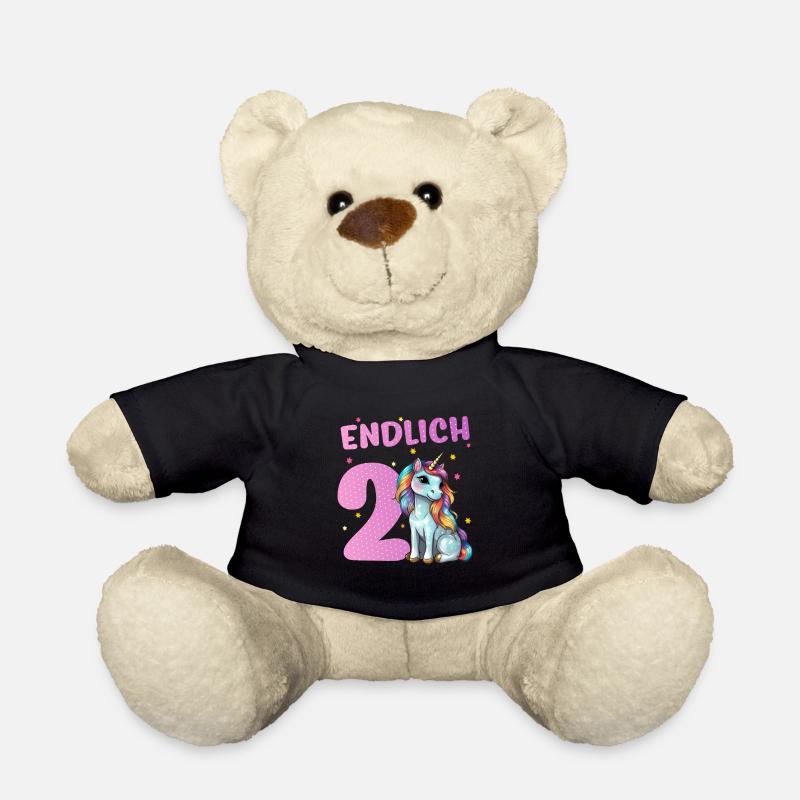 Einhorn 2 Endlich Jahre Alt Geburtstag - Teddy - Schwarz