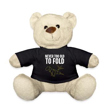 Never Too Old to Fold Paper Art Japanese Art - Teddy Bear - black - Front