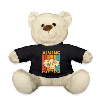 Funny Boccia Ball Retro - Teddy Bear - black - Front