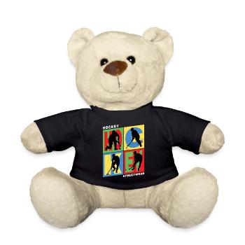 Hockey Feldhockey Spieler Sport Fan Vintage Retro - Teddy - Schwarz - Vorne