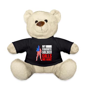 Soldaten Tanten Militär Fan Amerika Patrioten - Teddy - Schwarz - Vorne