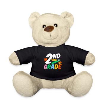 Second Grade Second Grader Teacher Student School - Teddy Bear - black - Front