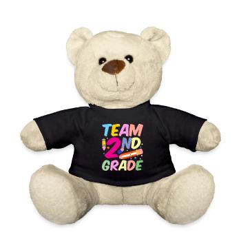 Team Second Grade Teacher Second Grader School - Teddy Bear - black - Front