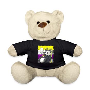 Nicht binäre Stolz Flagge Panda Kaffee Sublte LGBT - Teddy - Schwarz - Vorne
