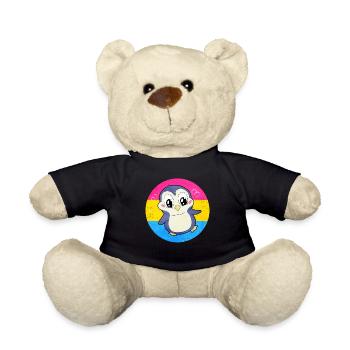 Pansexual Pride Pan Flag Penguin Sublte LGBTQ - Teddy Bear - black - Front