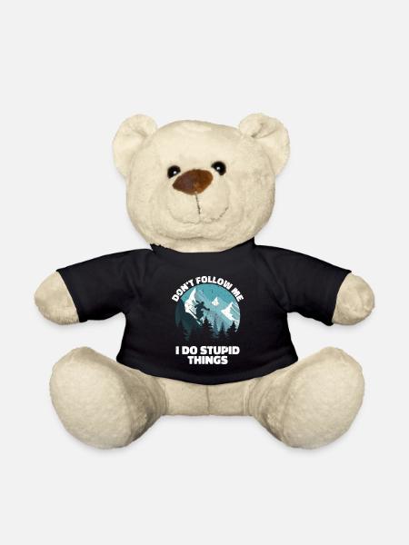 Skiing Snow Skier Winter Ski Snowboard - Teddy Bear - black
