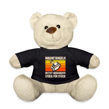 Magnetangler Rettet Geschichte Magnetfischen - Teddy - Schwarz - Vorne