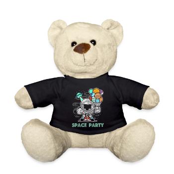 Space Party | funny pictures, balloon - Teddy Bear - black - Front