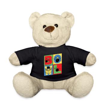 Bowling Bowling Bowling Ball Pins Bowling Players - Teddy Bear - black - Front