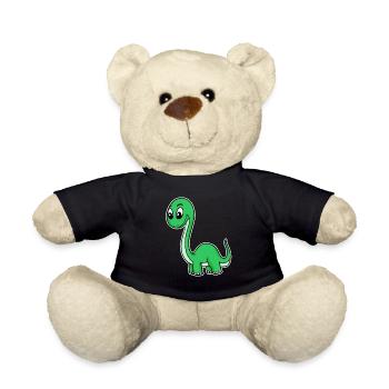 grüner Dino - Teddy - Schwarz - Vorne