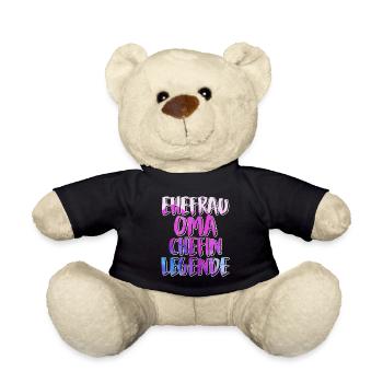 Oma Chefin Großmutter Muttertag Granny Ehefrau - Teddy - Schwarz - Vorne
