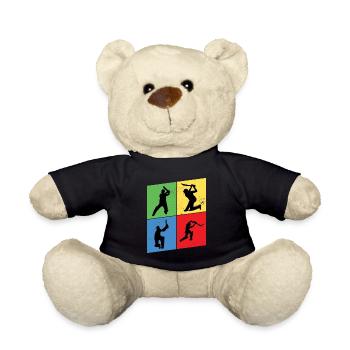 Cricket Cricketspieler Schlagmann Sport Vintage - Teddy - Schwarz - Vorne