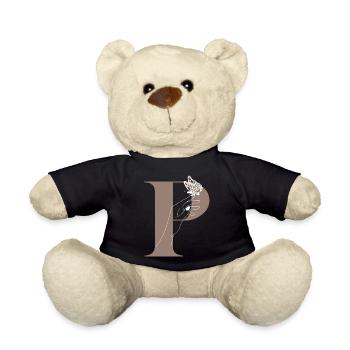 letter P Magic butterfly - Teddy Bear - black - Front