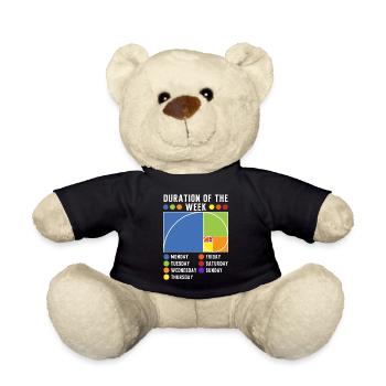 Lustiger Goldener Fibonacci-Zahlenschnitt - Teddy - Schwarz - Vorne