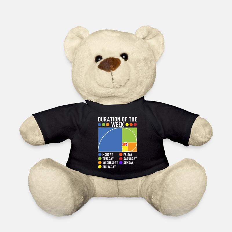 Funny Golden Fibonacci Number Cut - Teddy Bear - black