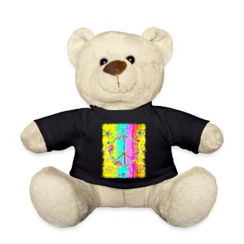 Hippie soul groovy Heure d’été Bonnes vibrations 70s 80s - Nounours - noir - Devant