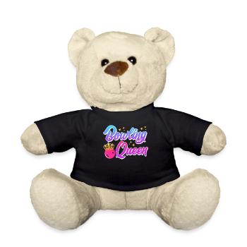 Bowling Queen Bowling Player Ladies Outfit - Teddy Bear - black - Front