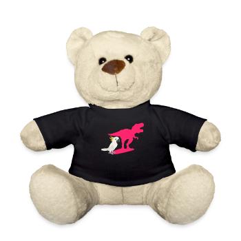 Cockatoo Dinosaur Cockatoo Parrot Holder - Teddy Bear - black - Front