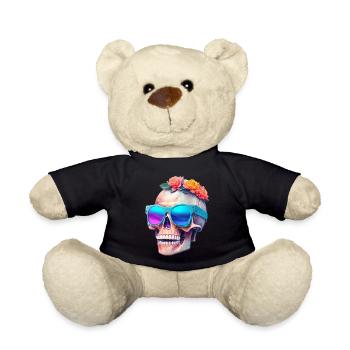Skull - Teddy Bear - black - Front