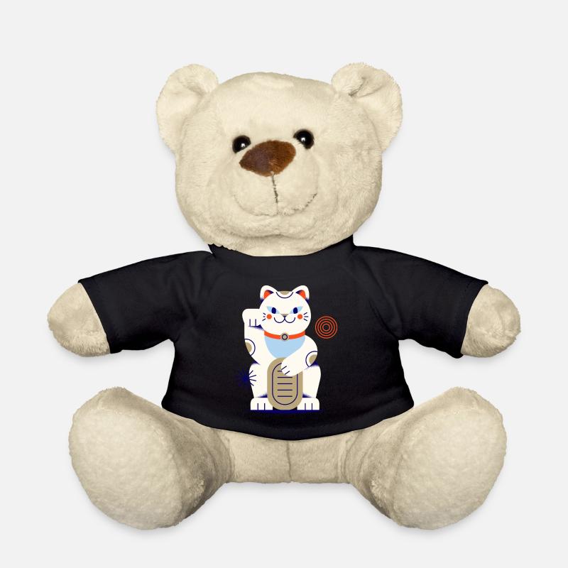 maneki neko, cat, lucky cat, neko, japanese - Teddy - Schwarz