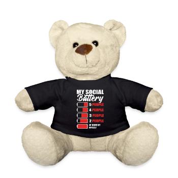 My Social Battery Maverick - Teddy Bear - black - Front