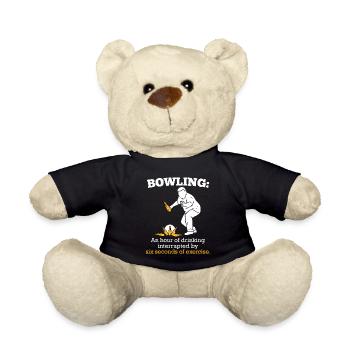 Bowling Hour of Drinking 6 Seconds Exercise - Teddy Bear - black - Front