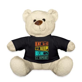 Paraglider Eat Sleep Glide Repeat Gleitschirm - Teddy Bear - black - Front