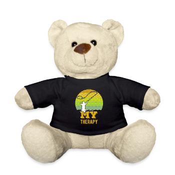 Fly Fishing My Therapy Fish Hunting Anglers - Teddy Bear - black - Front