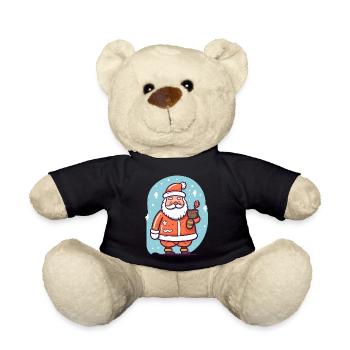 Santa Claus im Schnee - Teddy - Schwarz - Vorne