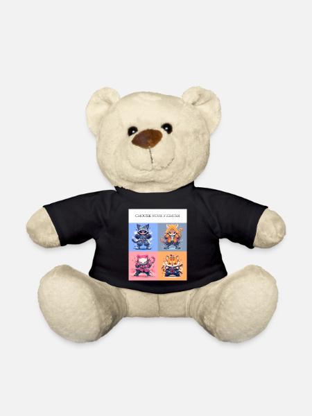 mikakujumi funny kawaii kitten choose your fighter - Teddy - Schwarz