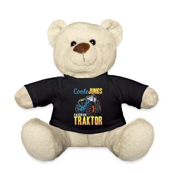 Coole Jungs fahren Traktor für jeden Traktorfan - Teddy - Schwarz - Vorne