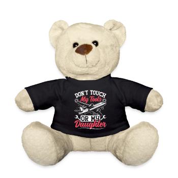 Love Airplane aviation - Teddy Bear - black - Front