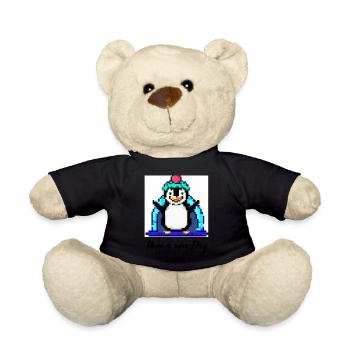 have a nice day penguin - Teddy Bear - black - Front