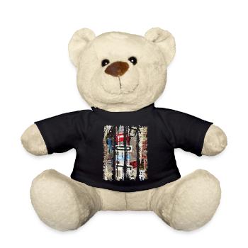 Newspaper Clips Scrapbook Magazines Alphabet Code - Teddy Bear - black - Front