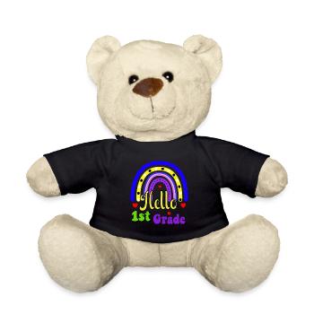 Bonjour 1ère année de rentrée scolaire Premier jour - Nounours - noir - Devant