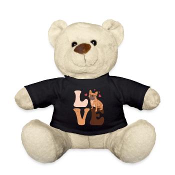 Bulldog Dog - Teddy Bear - black - Front