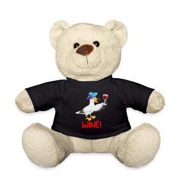 Seagulls Shirt Wine Lover North German Seagull - Teddy Bear - black - Front