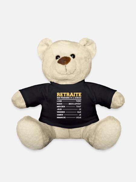 Retraite Mon Programme Humour Retraité Cadeau - Nounours - noir