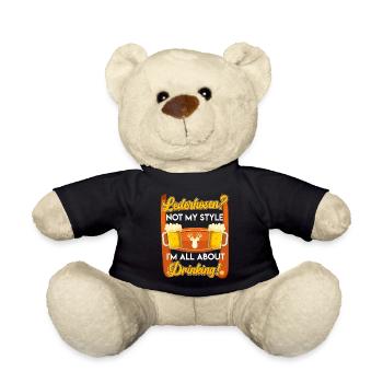 Lederhosn? Ned mei Gschmack Do zum Obfleagn! - Teddy - Schwarz - Vorne